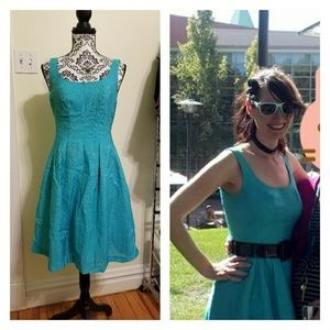 Nine West Retro Turquoise Dress, POCKETS😍